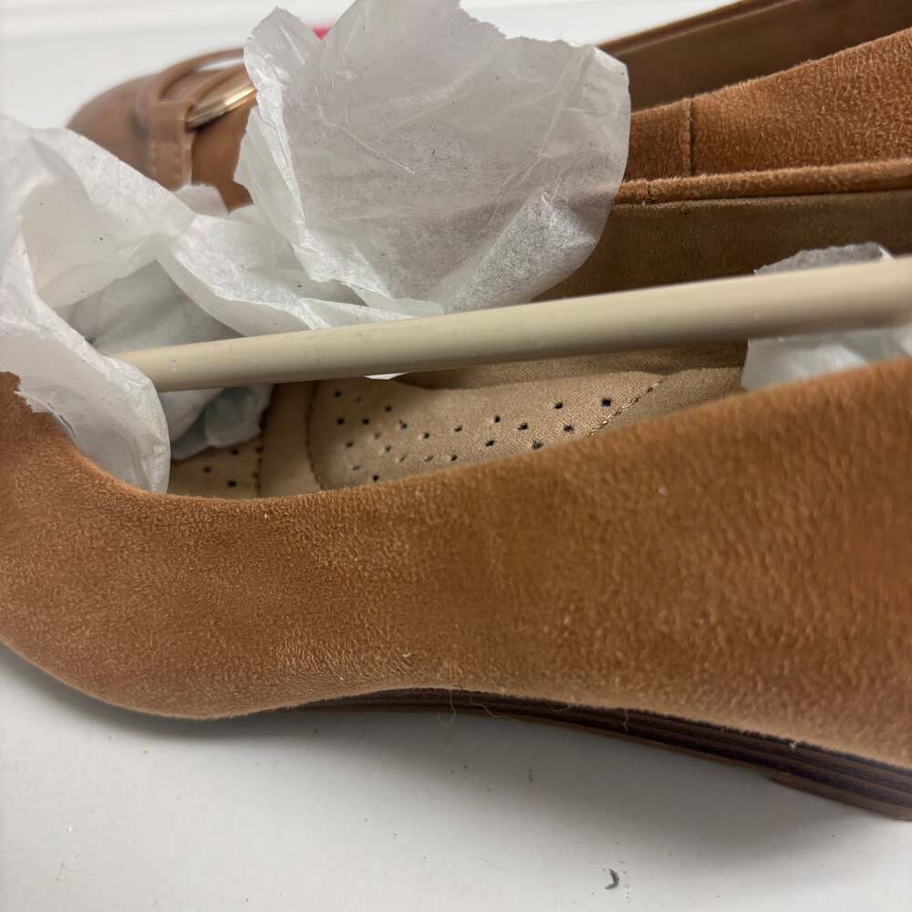 Dexflex Comfort Women's Klara Tan Suede Wedge Heels - Picture 7 of 9
